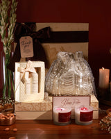 Her Pamper Hamper by The Tan Clan featuring skincare products, plush towels, and relaxing essentials in a luxurious gift basket.