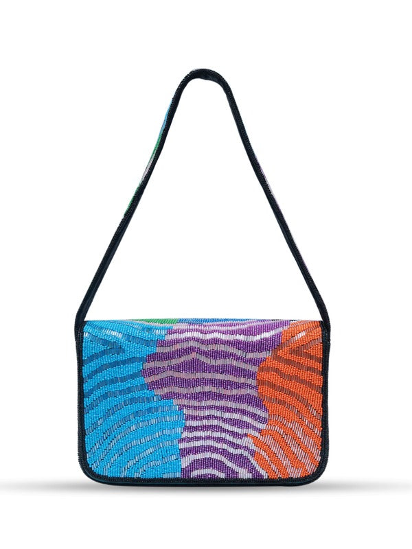 Iris Baguette Bag with Handle by The Tan Clan, showcasing a stylish woven handbag with a top handle and elegant design.