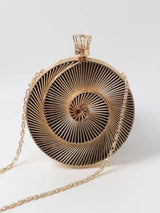 Isha Intricate Brass Wirework Clutch by The Tan Clan, showcasing detailed brass wire design and elegant craftsmanship.