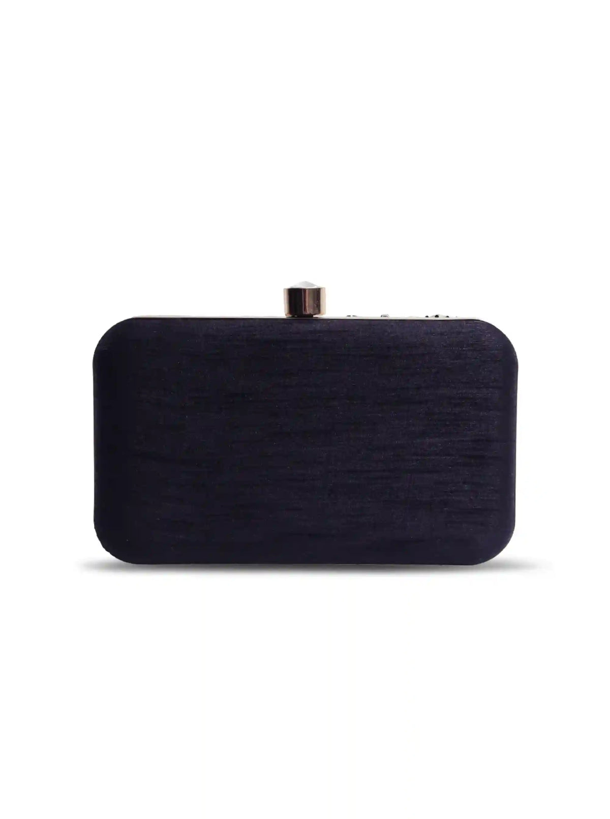 Hand-embroidered Kalah clutch bag by The Tan Clan featuring intricate embroidery and a compact, stylish design.