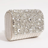 Mehfil combo with Noor Mother of Pearl clutch and Grace white flap bag, featuring elegant designs and classic styles.