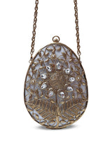 Mia Intricate Brass Clutch by The Tan Clan featuring detailed brass craftsmanship and elegant design.