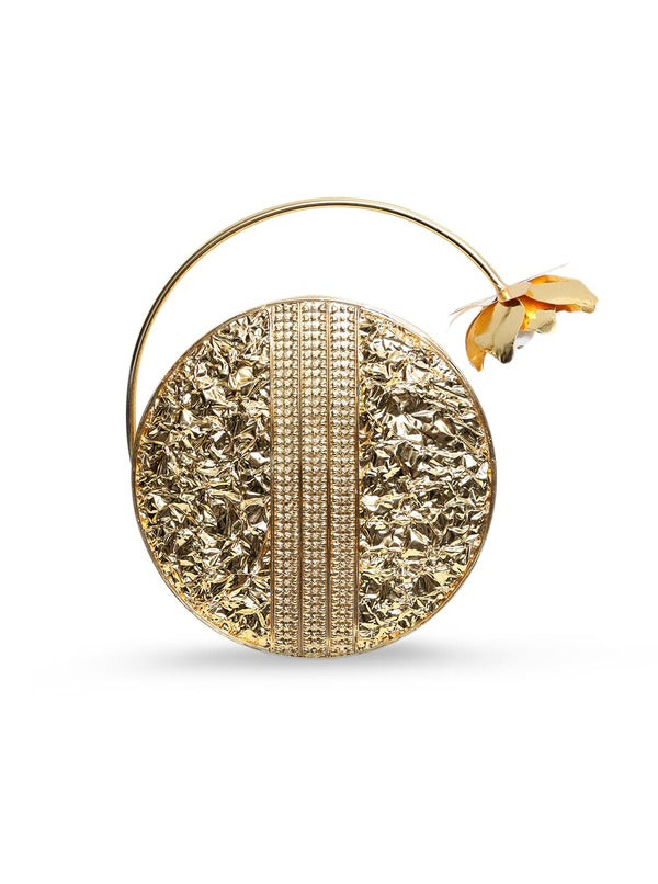 Naaz embellished mother of pearl clutch bag with intricate detailing and gold accents, stylish accessory by The Tan Clan.