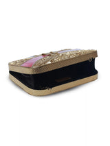 Naina Mother of Pearl Clutch by The Tan Clan featuring iridescent pearl detailing and a sleek, elegant design.