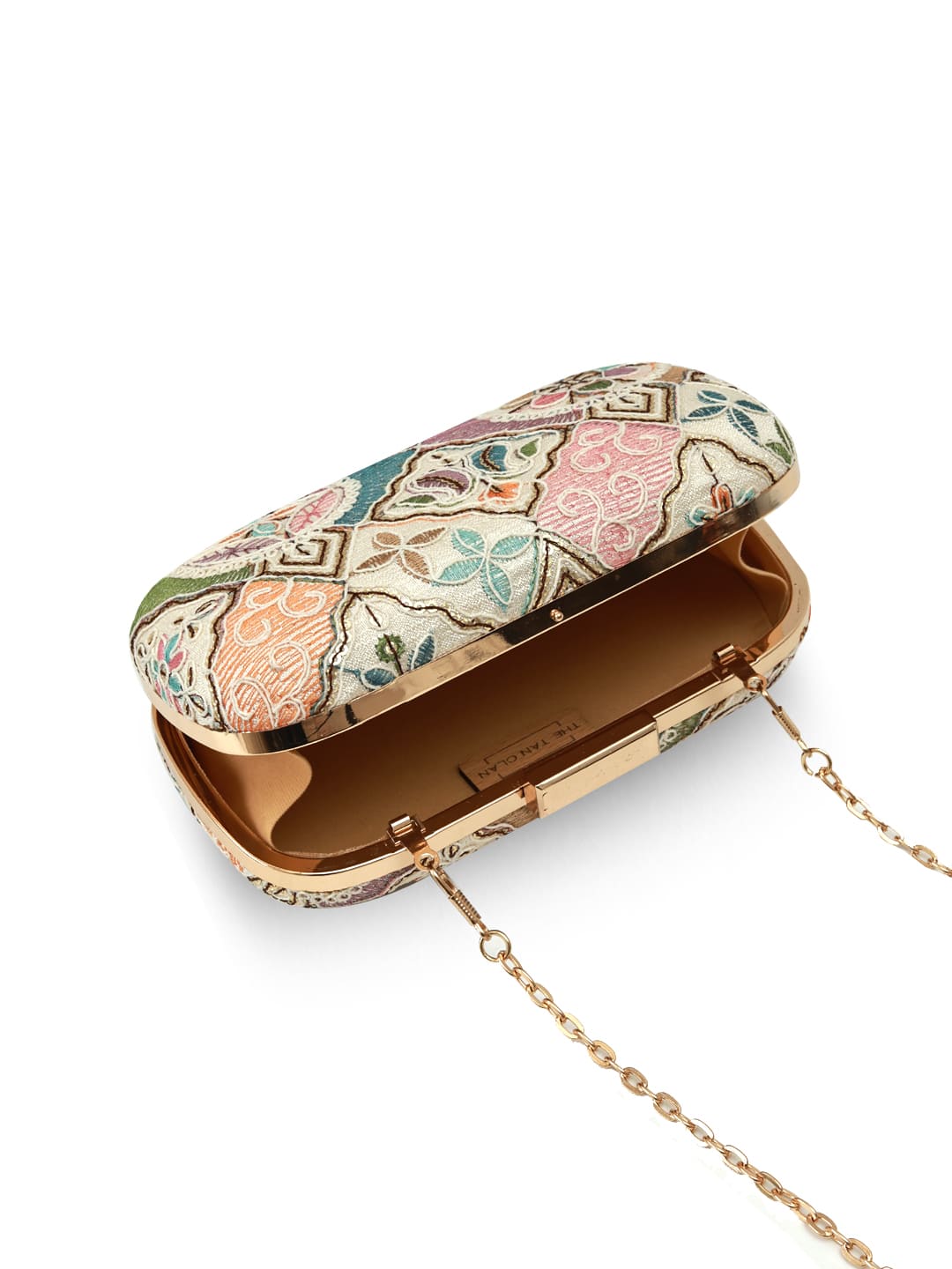 Navratri special edition combo featuring THE TAN CLAN Mughal long clutch and Swarn mini lotus potli for festive occasions.