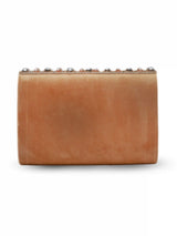 Gold embellished flap-over clutch bag with elegant design from The Tan Clan, featuring a stylish and sophisticated accessory.