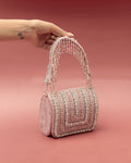 Nysa Pink Mini Bag with Embroidered Handle