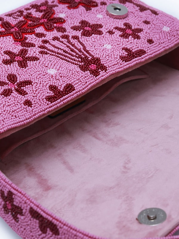 Orchid Baguette Bag with Handle by The Tan Clan, stylish leather handbag featuring a sleek handle and elegant design.