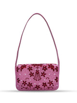 Orchid Baguette Bag with Handle by The Tan Clan, featuring a sleek design and sturdy handle for stylish daily use.