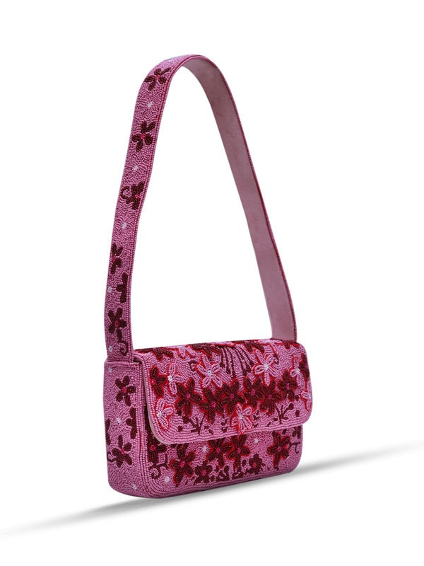 Orchid Baguette Bag with Handle by The Tan Clan, stylish small handbag with elegant design and top handle for everyday use.