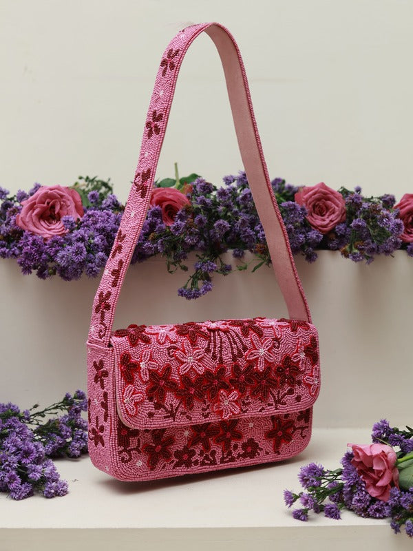 Orchid Baguette Bag with Handle by The Tan Clan, stylish beige handbag with a sleek design and top handle for everyday use.