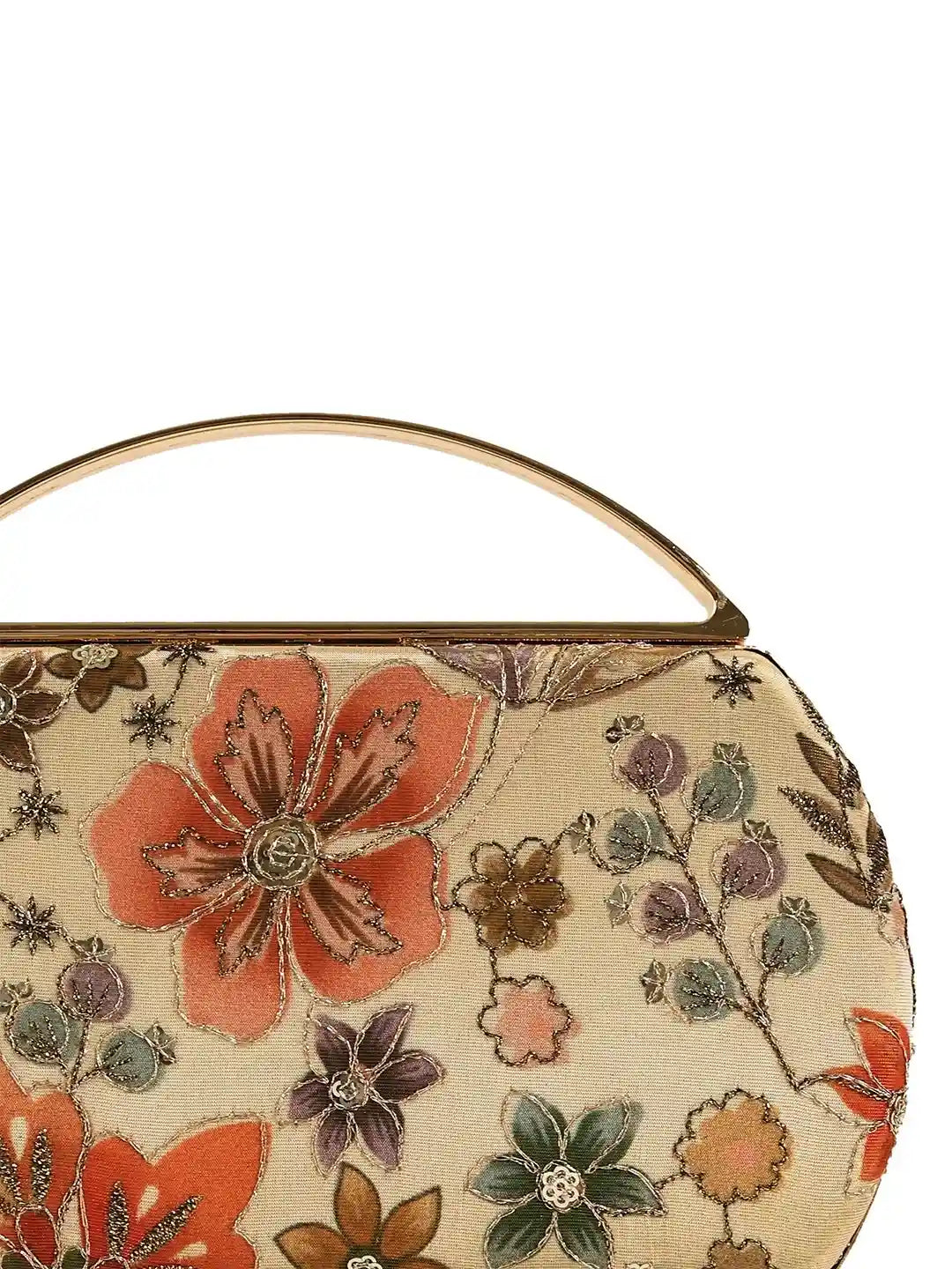 Petal beige capsule clutch by The Tan Clan with a sleek design and minimalist style, perfect for elegant occasions.