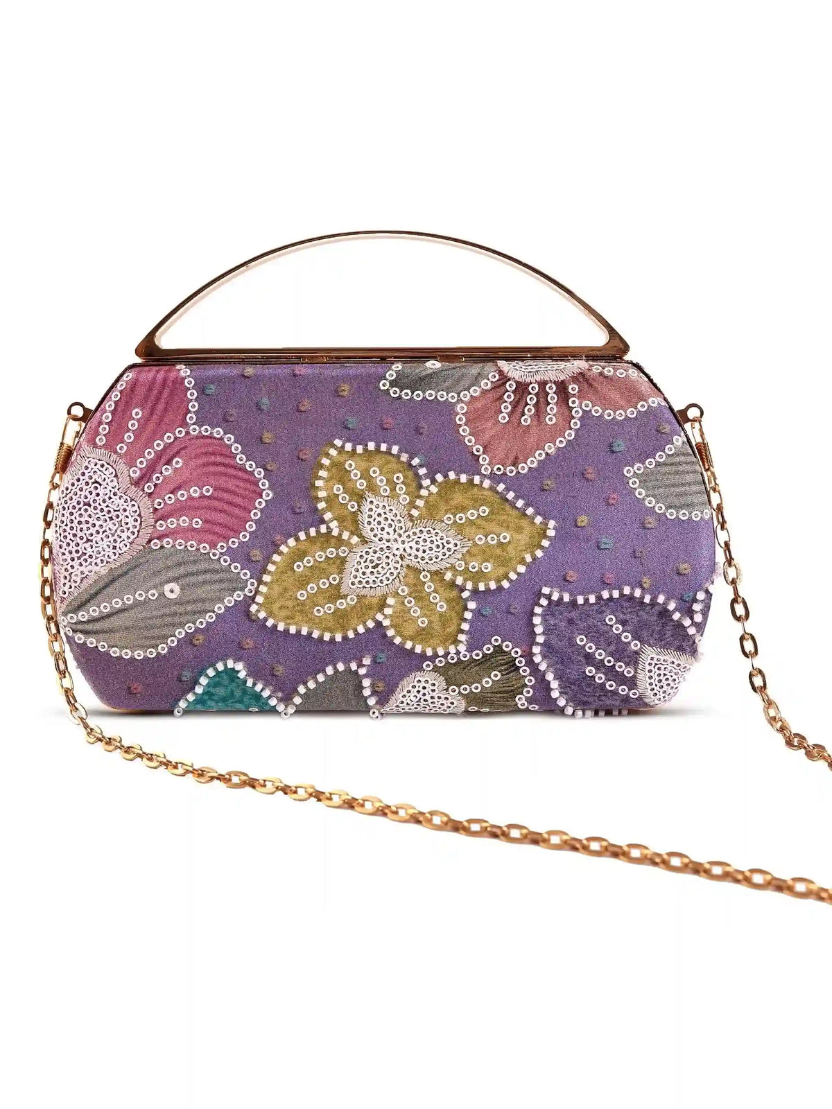 Riveria multicolor capsule clutch by The Tan Clan featuring vibrant, multicolor design and compact, stylish accessory for on-the-go use.