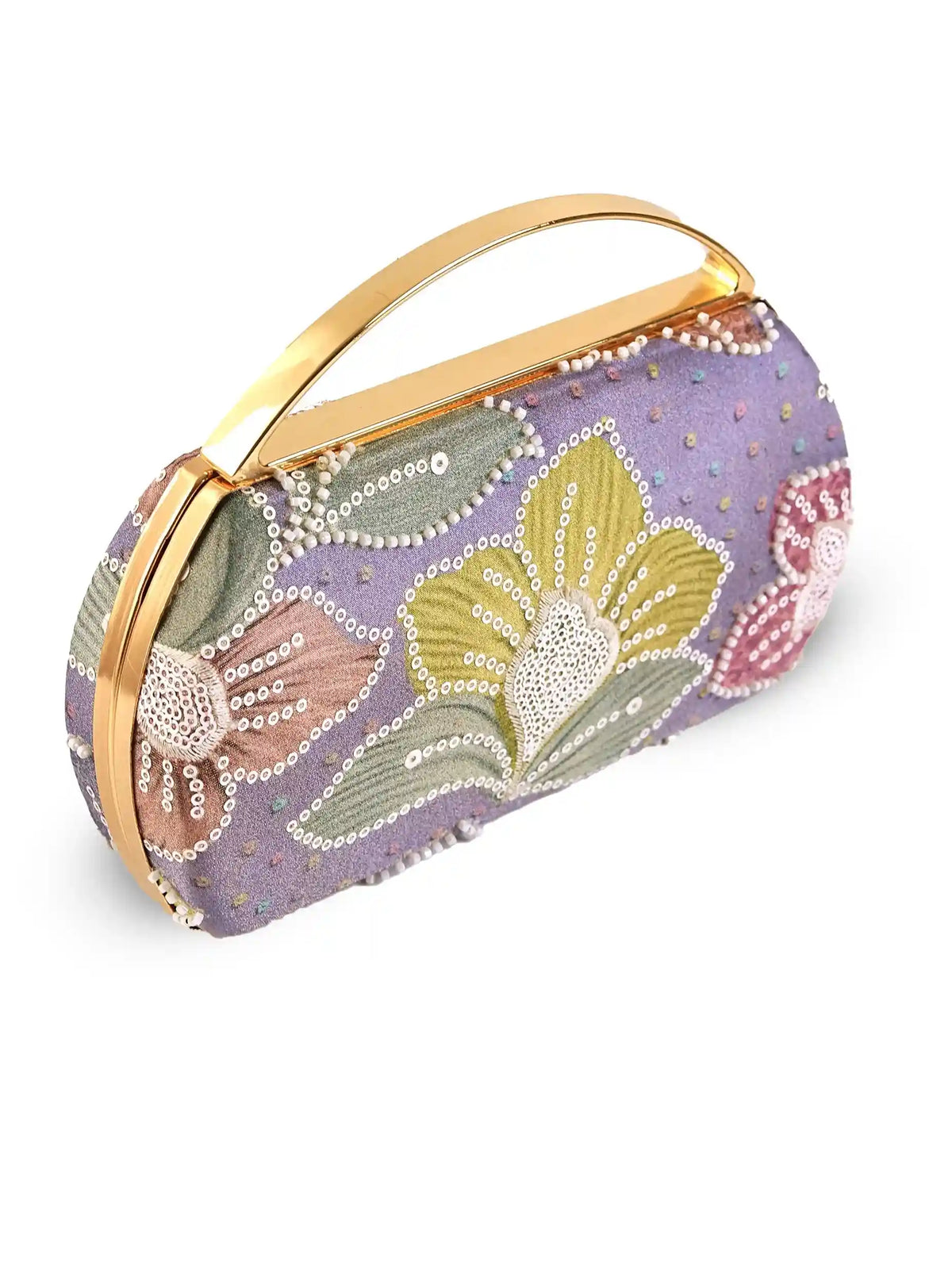 Riveria Multicolor Capsule Clutch by The Tan Clan featuring vibrant multicolor woven design and compact, stylish accessory.