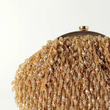 Golden Rosa Batua bag with detachable handle by The Tan Clan, featuring stylish design and versatile carrying options.
