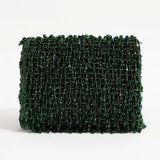Rosa beaded flap-over clutch bag by The Tan Clan featuring intricate beadwork and a sleek design for elegant occasions.