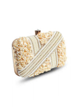 Saliha hand-embroidered clutch bag by The Tan Clan featuring intricate embroidery and a compact, elegant design.