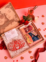 Self-care gift set featuring Elizah oval clutch and Nathabit products from THE TAN CLAN, set of 6, displayed with accessories.