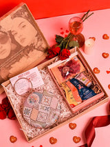 Set of six self-care gift sets featuring Mughal round clutches and Nathabit accessories by THE TAN CLAN.