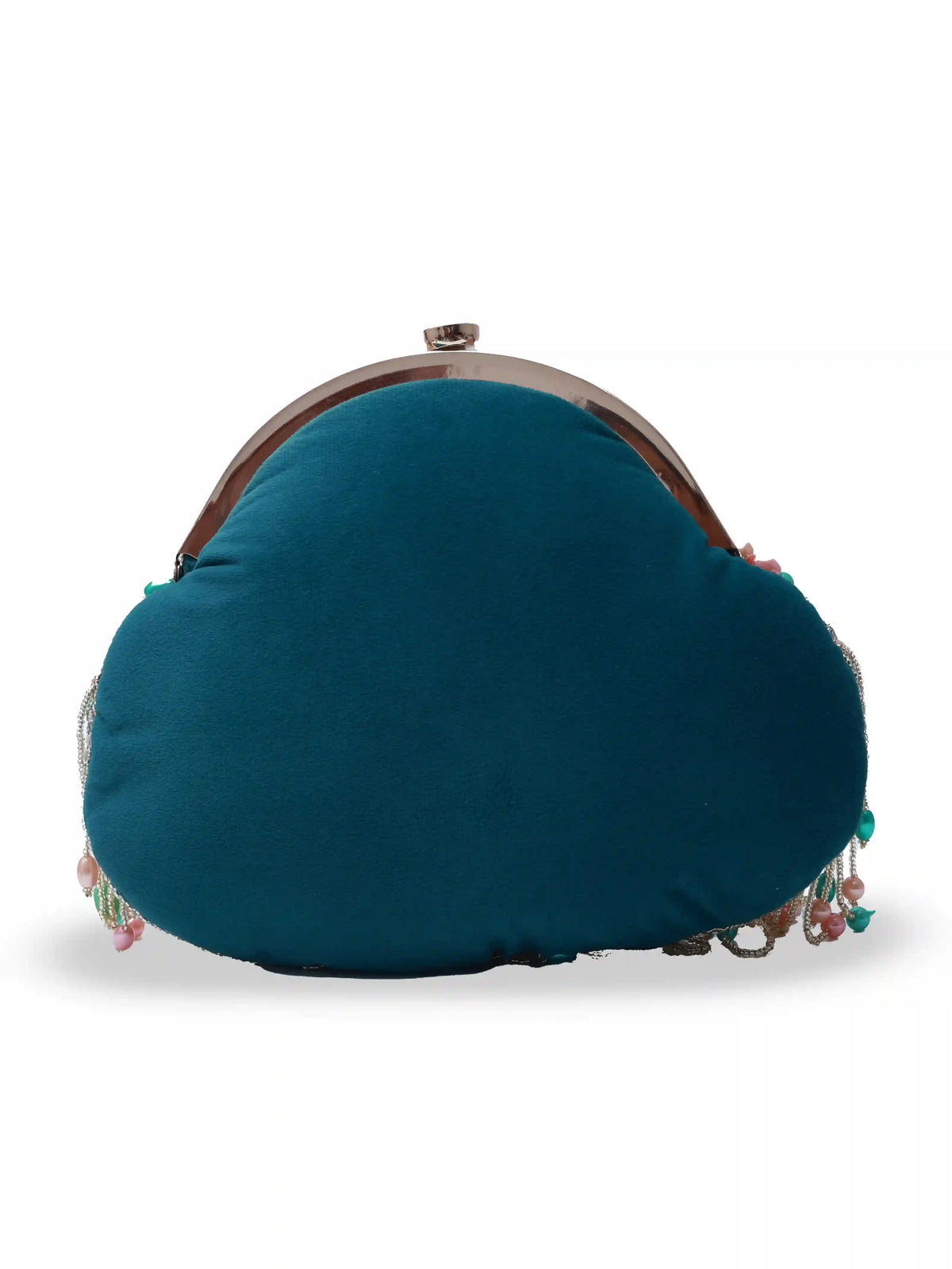 Pearl tasselled batua bag with detachable handle by The Tan Clan, featuring intricate pearl details and traditional design.