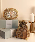 Swarn Combo - Burj Agate Stone Clutch and Swarn Mini Lotus Potli Bag