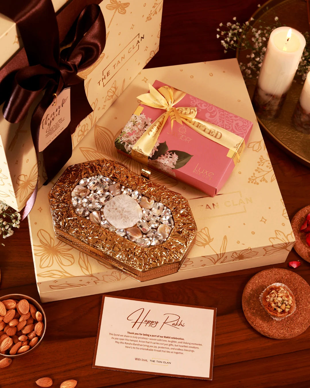 Sweet Treat Hamper from The Tan Clan featuring assorted chocolates, candies, and confections in a decorative gift basket.