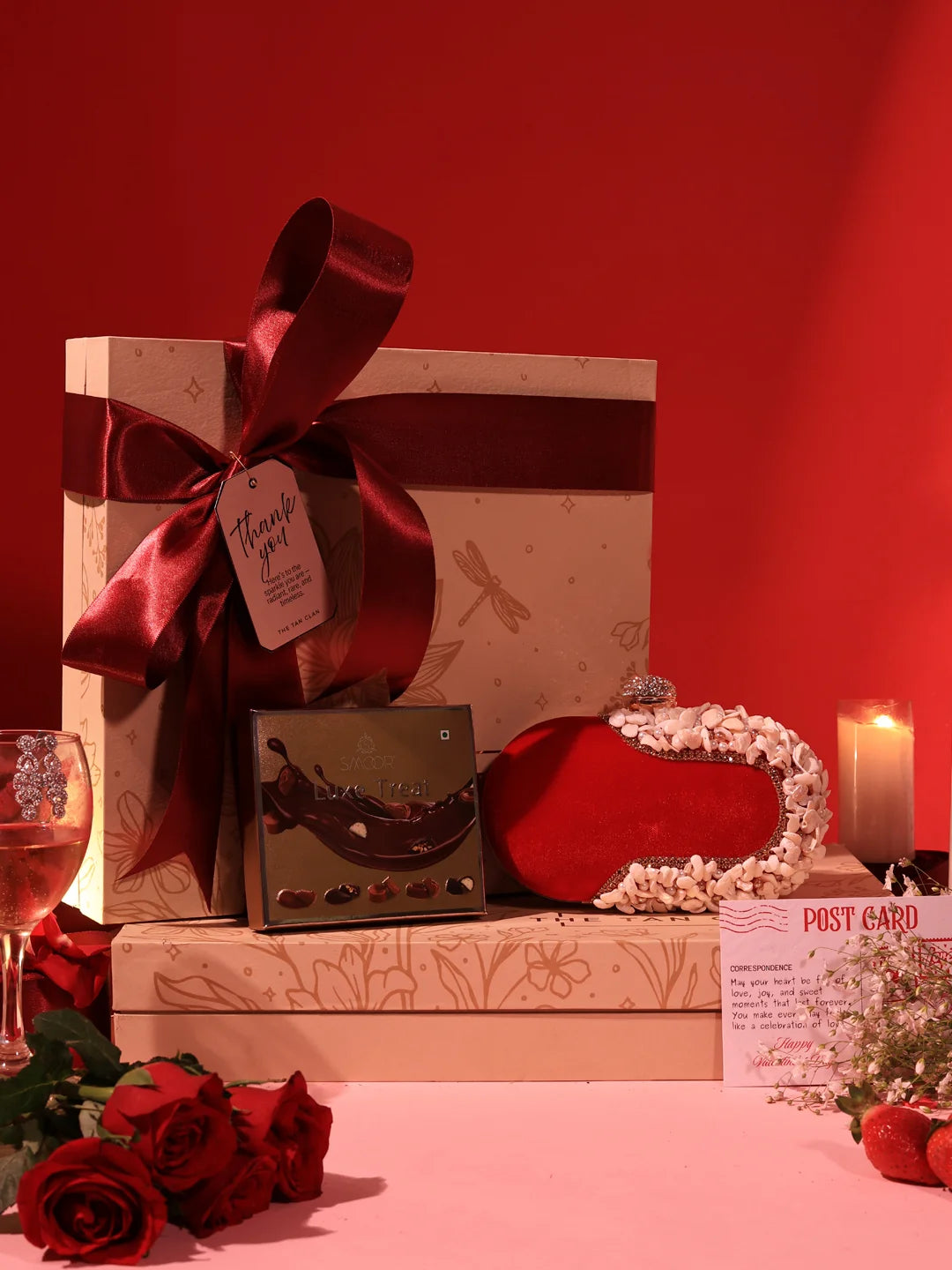 Set of two Dariya clutch bags from THE TAN CLAN with chocolate, part of the Sweet Treat Hamper collection.