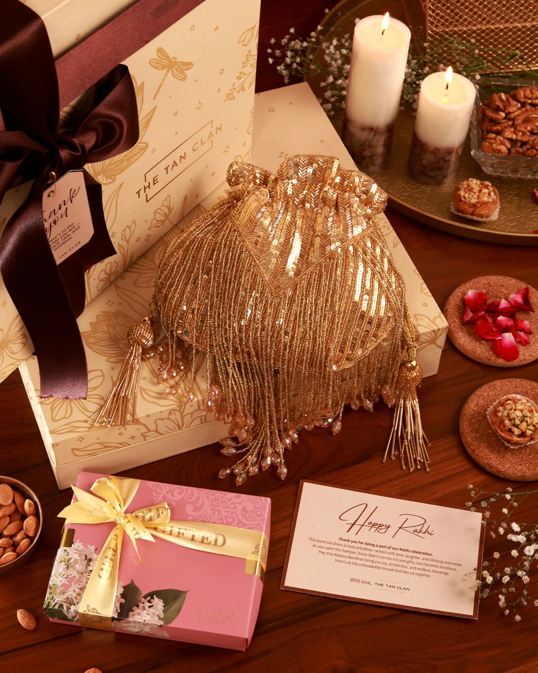 Sweet Treat Hamper Twinkle from The Tan Clan featuring assorted chocolates and confections in a decorative gift basket.