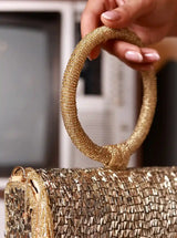 Sylvie Gold Flap Over Bag by The Tan Clan, stylish gold leather flap bag with elegant design and gold hardware.