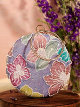 Set of three Blossom Circle bridesmaids accessories by THE TAN CLAN, featuring elegant floral design for wedding parties.