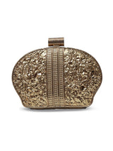 Mother of pearl clutch bag by The Tan Clan featuring elegant, iridescent surface and compact design.