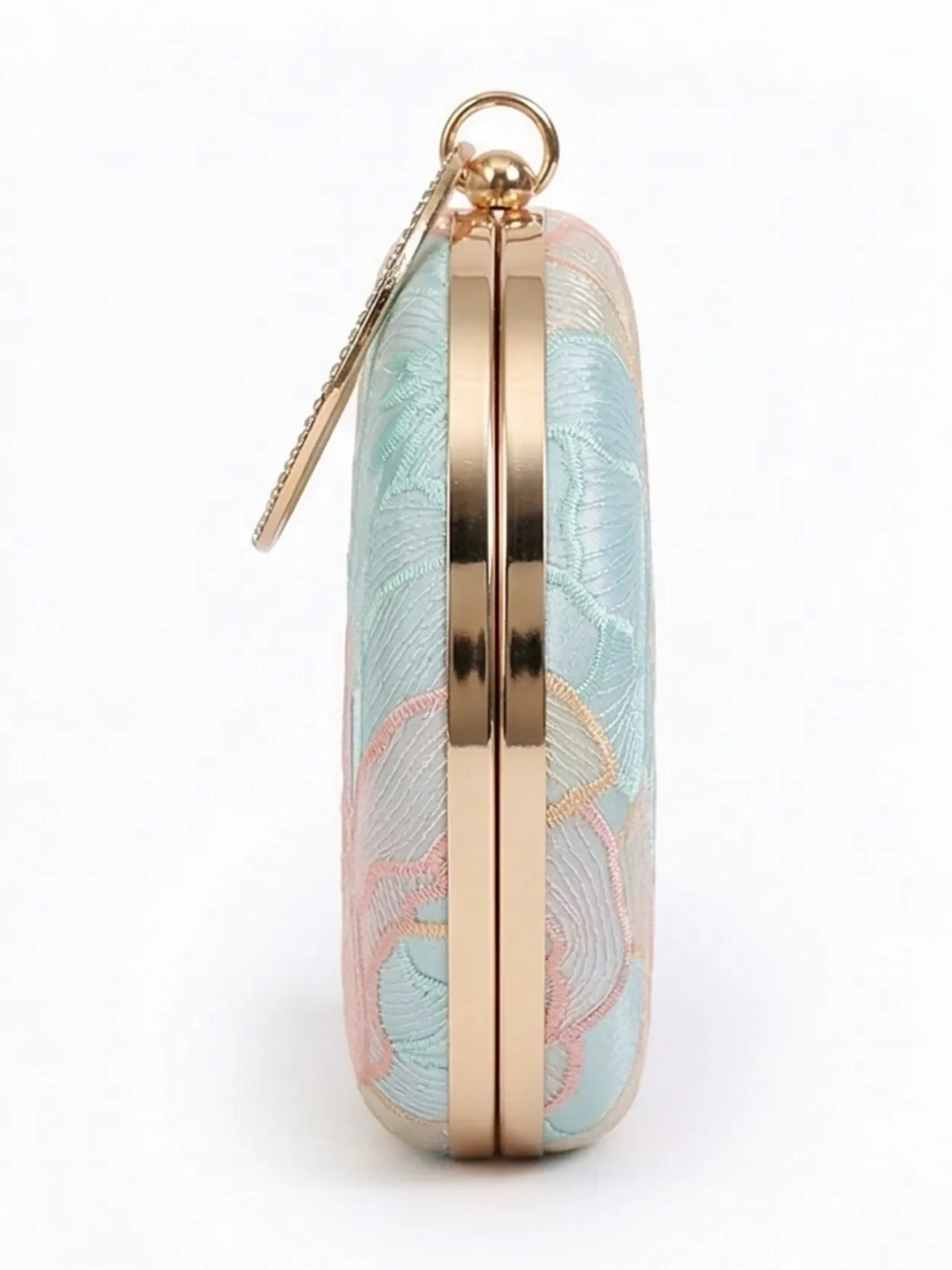Tide Blue Round Clutch by The Tan Clan featuring a smooth circular design and vibrant blue color.