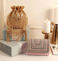 Utsav - Twinkle Gold Potli & Nysa Pink Flap Bag Combo