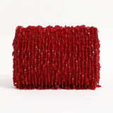 Rosa beaded flap-over clutch bag by The Tan Clan with intricate beadwork and elegant design for special occasions
