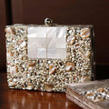 Zoya Embellished Brass Clutch