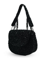 Amy black flap-over bag by The Tan Clan, stylish and spacious flap bag with a sleek design and top handle for everyday use.