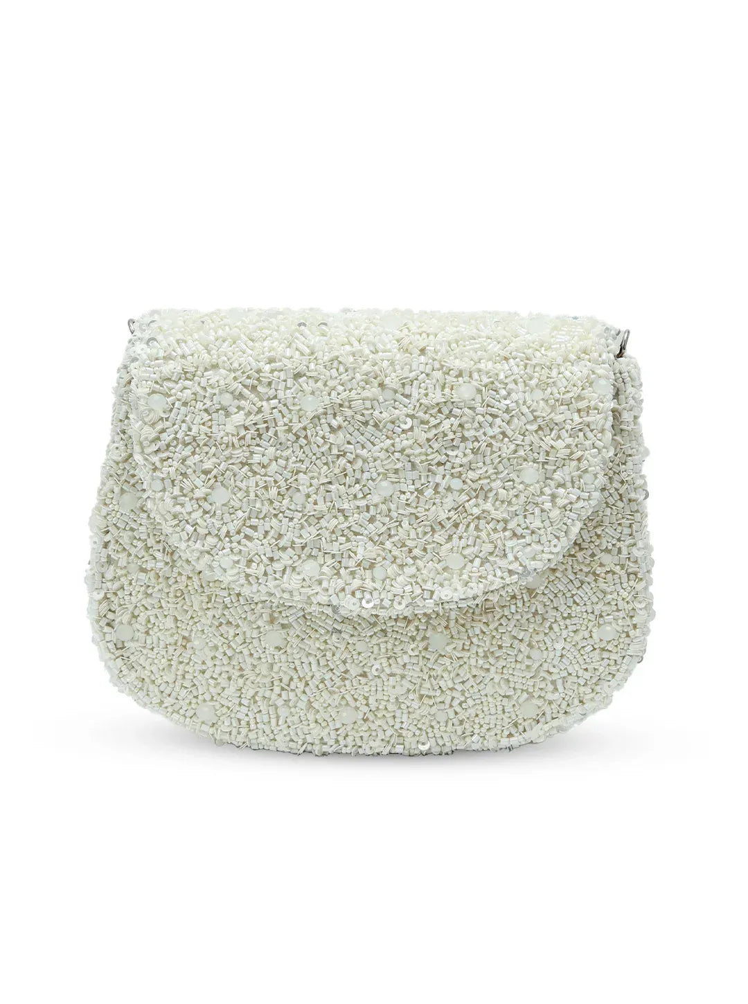Amy White Flap Over Bag from The Tan Clan, stylish over-the-shoulder flap bag with sleek design and durable material.