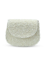 Amy White Flap Over Bag from The Tan Clan, stylish over-the-shoulder flap bag with sleek design and durable material.