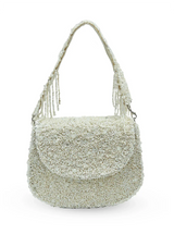 Amy White Flap Over Bag from The Tan Clan, stylish flap bag with a sleek design and top handle, perfect for everyday use.