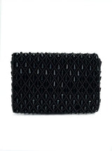 Claire Black Flap Over Bag from The Tan Clan, stylish black leather flap bag with adjustable strap and elegant design.