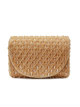 Claire Gold Flap Over Bag from The Tan Clan, stylish flap bag with gold accents, featuring a sleek design and structured shape.