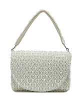 Claire White Flap Over Bag by The Tan Clan, stylish white flap bag with top handle and sleek design, perfect for everyday use.