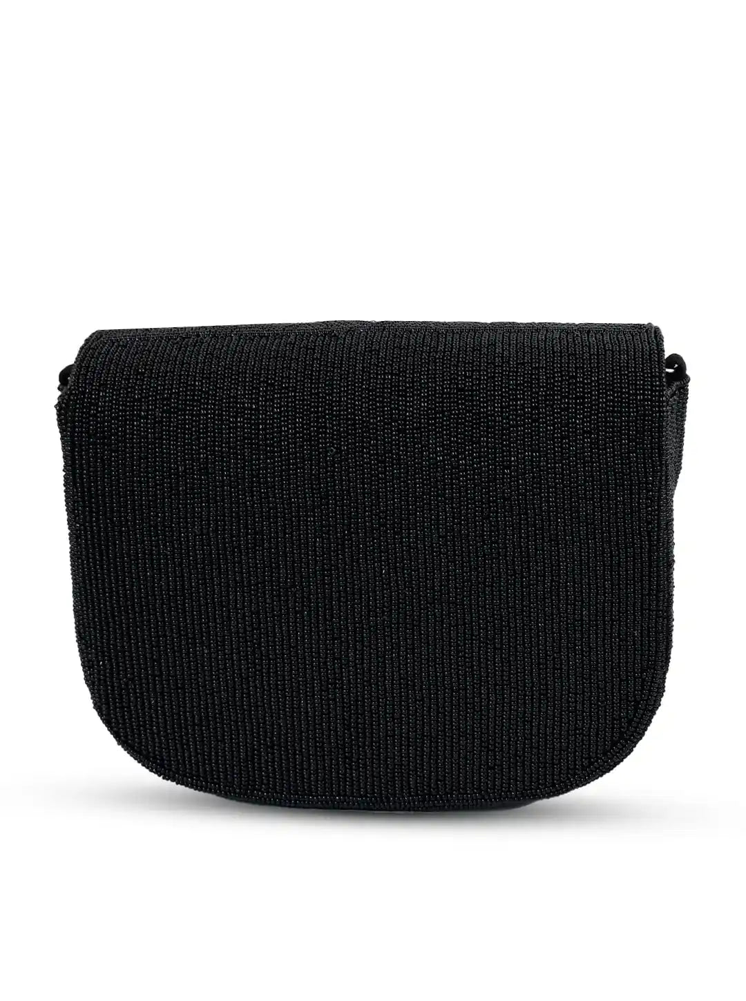 Eva Black Flap Over Bag by The Tan Clan, stylish flap bag with sleek black leather, featuring a flap closure and modern design.