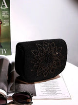 Eva Black Flap Over Bag by The Tan Clan, stylish flap bag with sleek black design and top flap closure, perfect for everyday use.