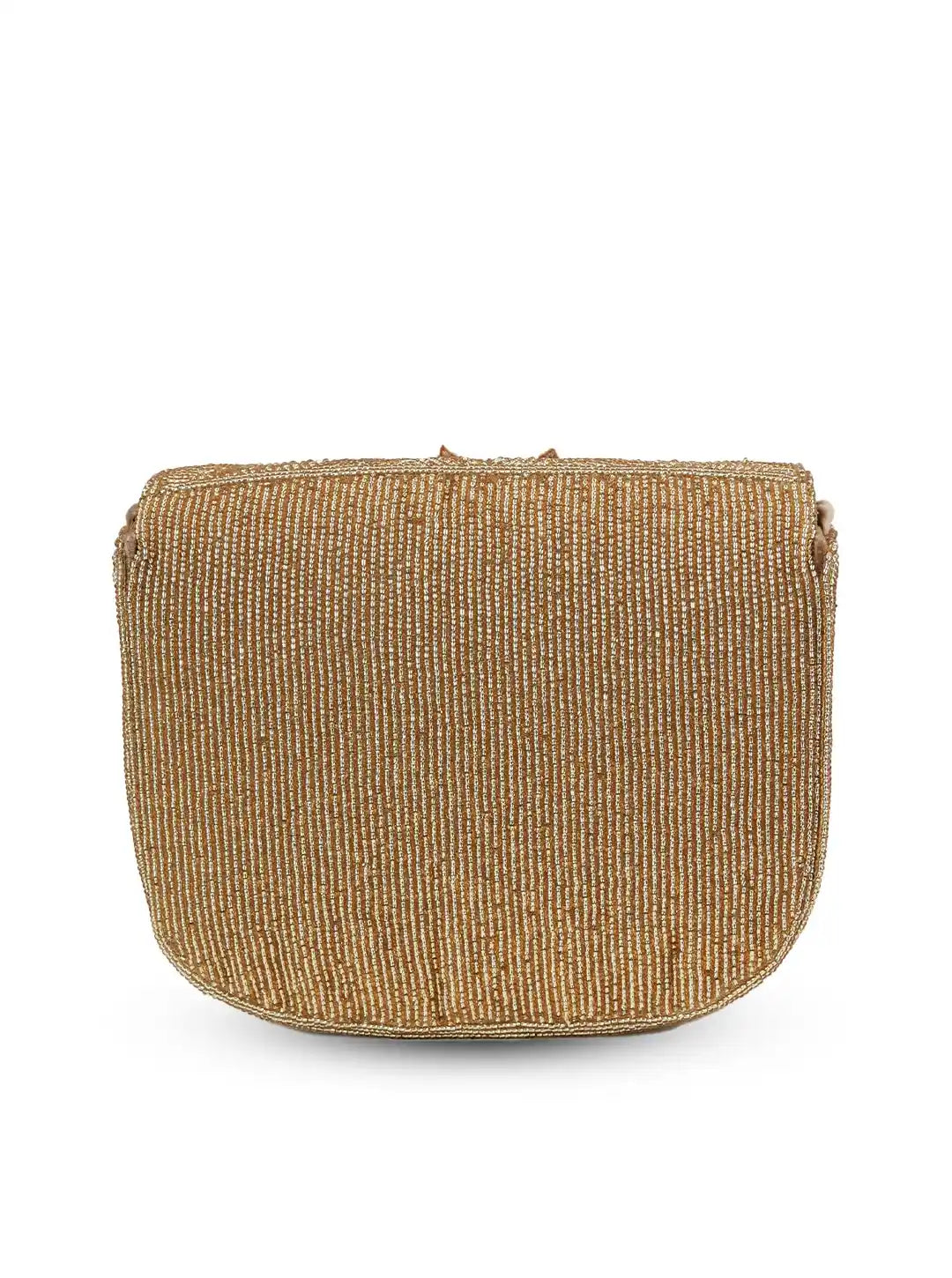 Eva Gold Flap Over Bag from The Tan Clan, stylish flap bag with gold accents, featuring a sleek design and elegant closure.