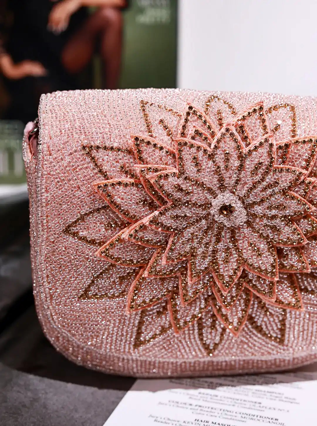 Eva pink flap-over bag by The Tan Clan, stylish flap bag with a soft pink color and structured design.