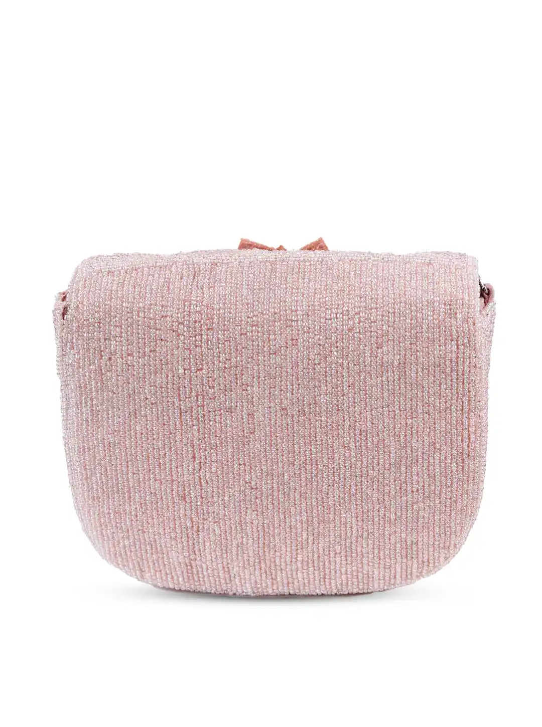 Pink Eva flap-over bag from The Tan Clan with a stylish flap design and compact shape, perfect for casual or evening use.