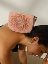 Eva Pink Flap Over Bag from The Tan Clan, stylish pink flap bag with a sleek design and adjustable strap.