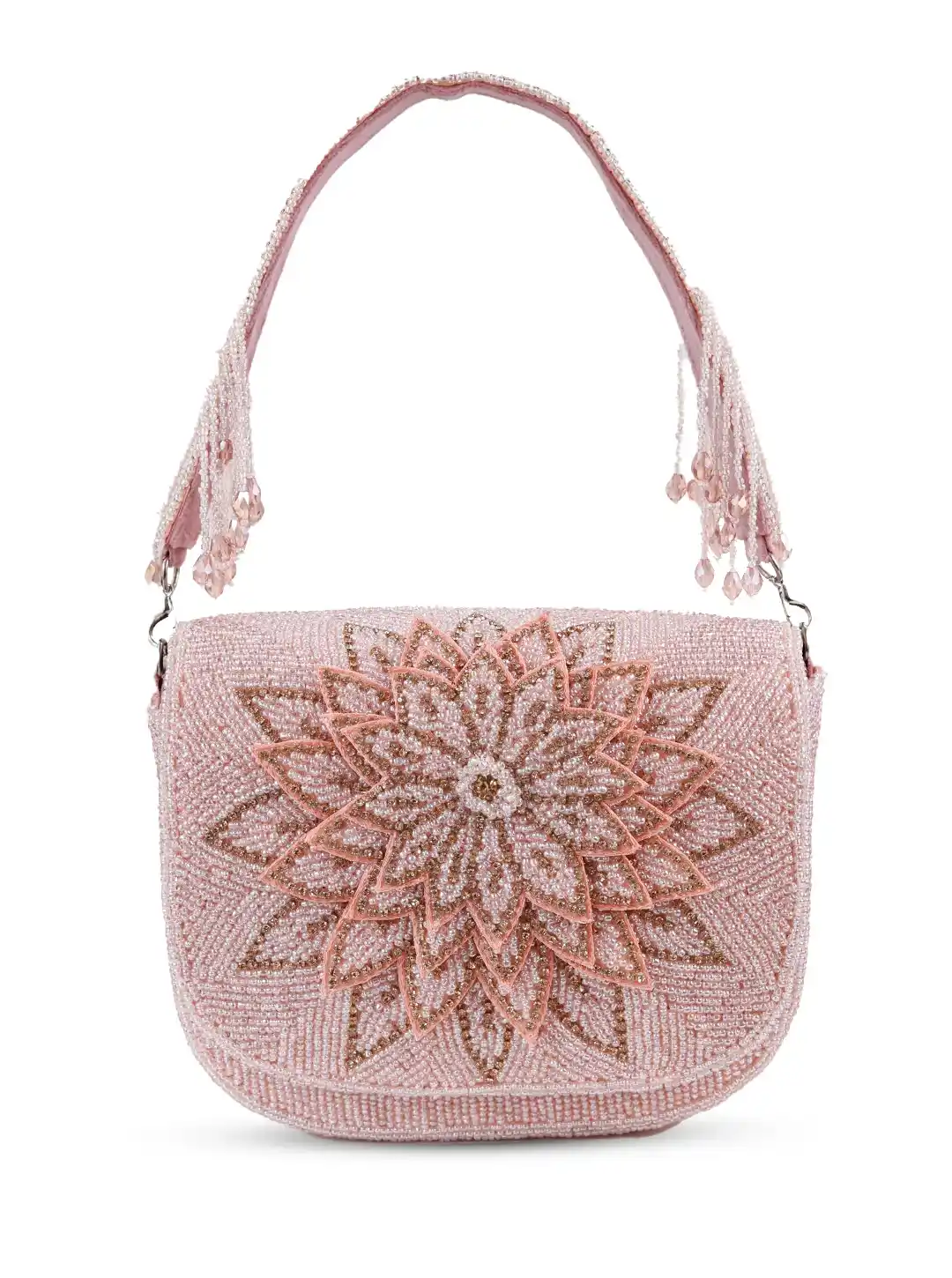 Eva pink flap-over bag from The Tan Clan, stylish flap bag with a sleek design and pink leather finish.