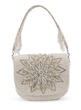 Eva White Flap Over Bag by The Tan Clan, stylish flap bag with white finish and sleek design, perfect for casual or formal wear.